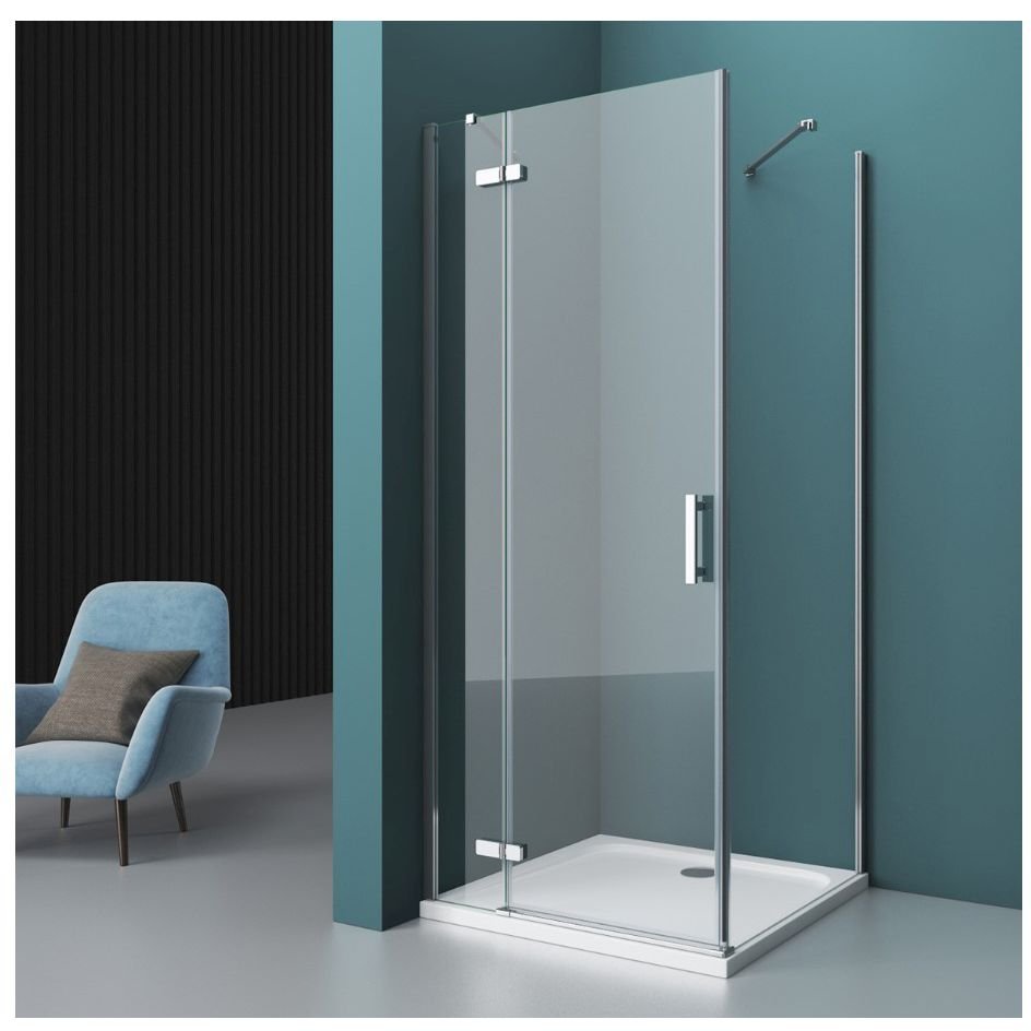 Душевой уголок BelBagno (Бельбагно) KRAFT-A-12-100-C-Cr-L хром, стекло прозрачное 6 мм (1000х1950х1000)