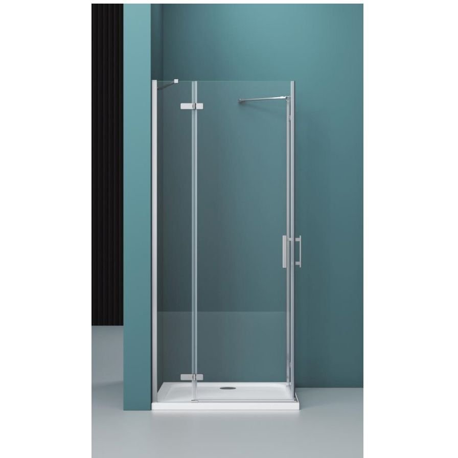 Душевой уголок BelBagno (Бельбагно) KRAFT-AH-22-120/80-C-Cr-L хром, стекло прозрачное 6 мм (1200х1950х800)