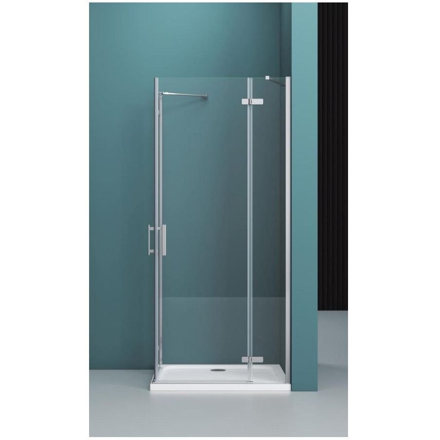 Душевой уголок BelBagno (Бельбагно) KRAFT-AH-22-90/80-C-Cr-R хром, стекло прозрачное 6 мм (900х1950х800)