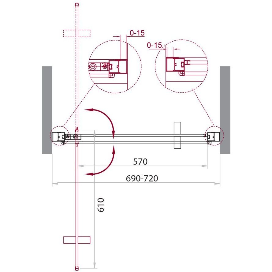 Душевая дверь BelBagno (Бельбагно) MARMI-B-1-70-C-Cr хром, стекло прозрачное 8 мм (1950х700)