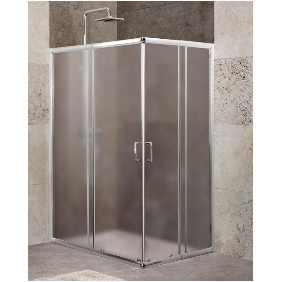 Душевой уголок BelBagno UNIQUE-AH-2-100/115-75/90-P-Cr хром, стекло рифленое 5 мм (1000/1150х1900х750-900)