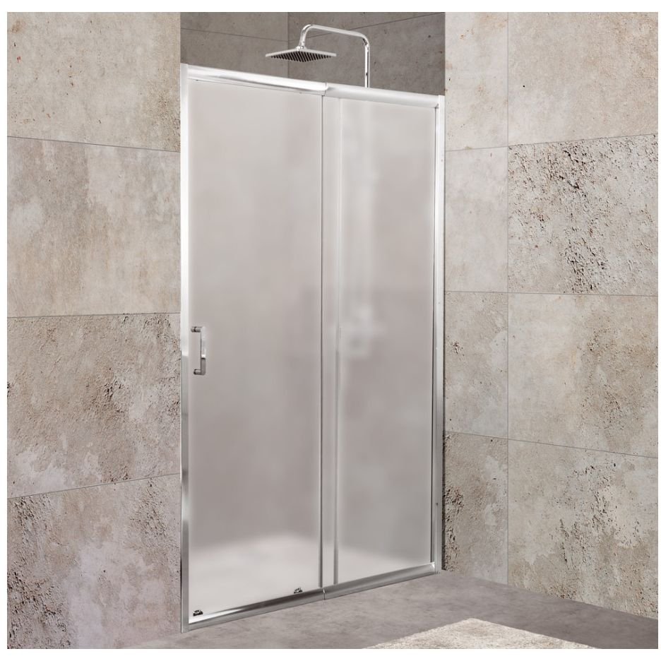 Душевая дверь BelBagno (Бельбагно) UNIQUE-BF-1-120/135-M-Cr хром, стекло матовое 5 мм (1900х1200/1350)
