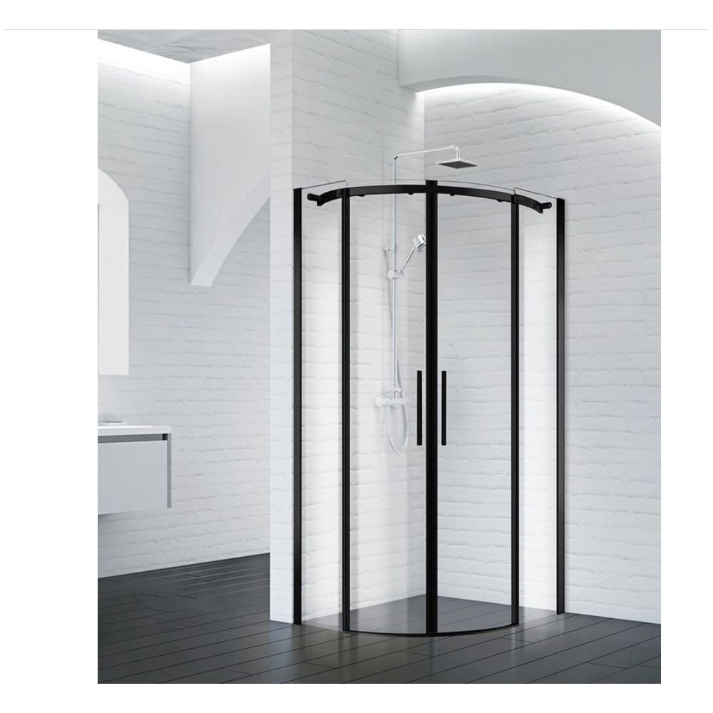 Душевой уголок BelBagno (Бельбагно) ACQUA-R-2-100-C-NERO черный матовый, стекло прозрачное 8 мм (1000х1950х1000)