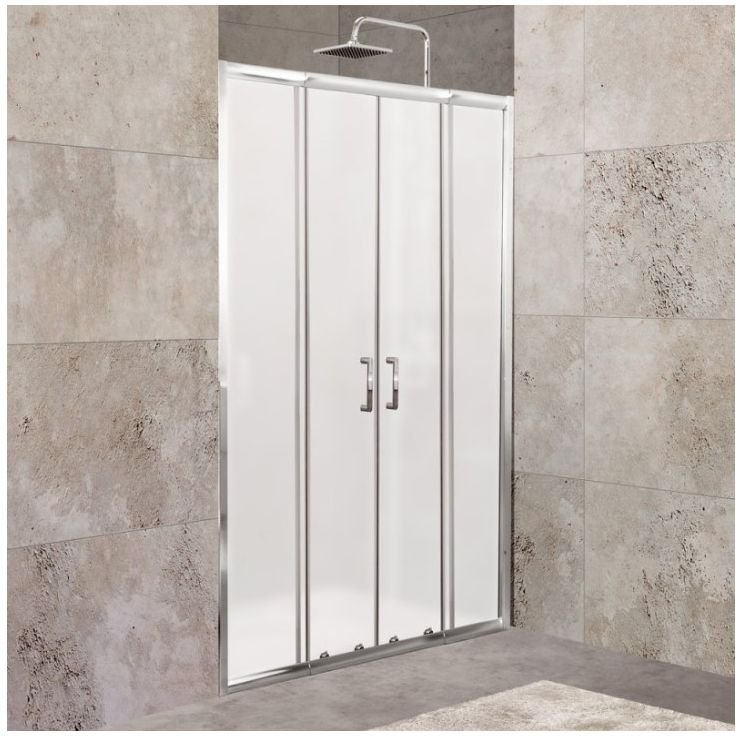 Душевая дверь BelBagno (Бельбагно) UNIQUE-BF-2-150/180-M-Cr хром, стекло матовое 5 мм (1900х1500/1800)