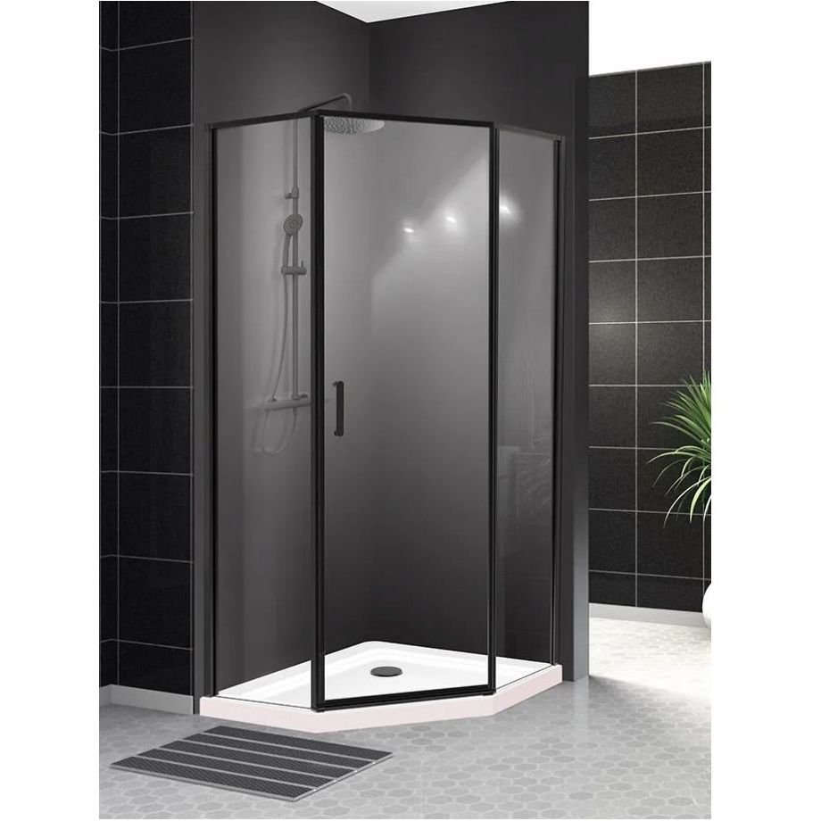 Душевой уголок BelBagno (Бельбагно) UNO-195-P-1-90-C-NERO черный матовый стекло прозрачное 5 мм (900х1950х900)