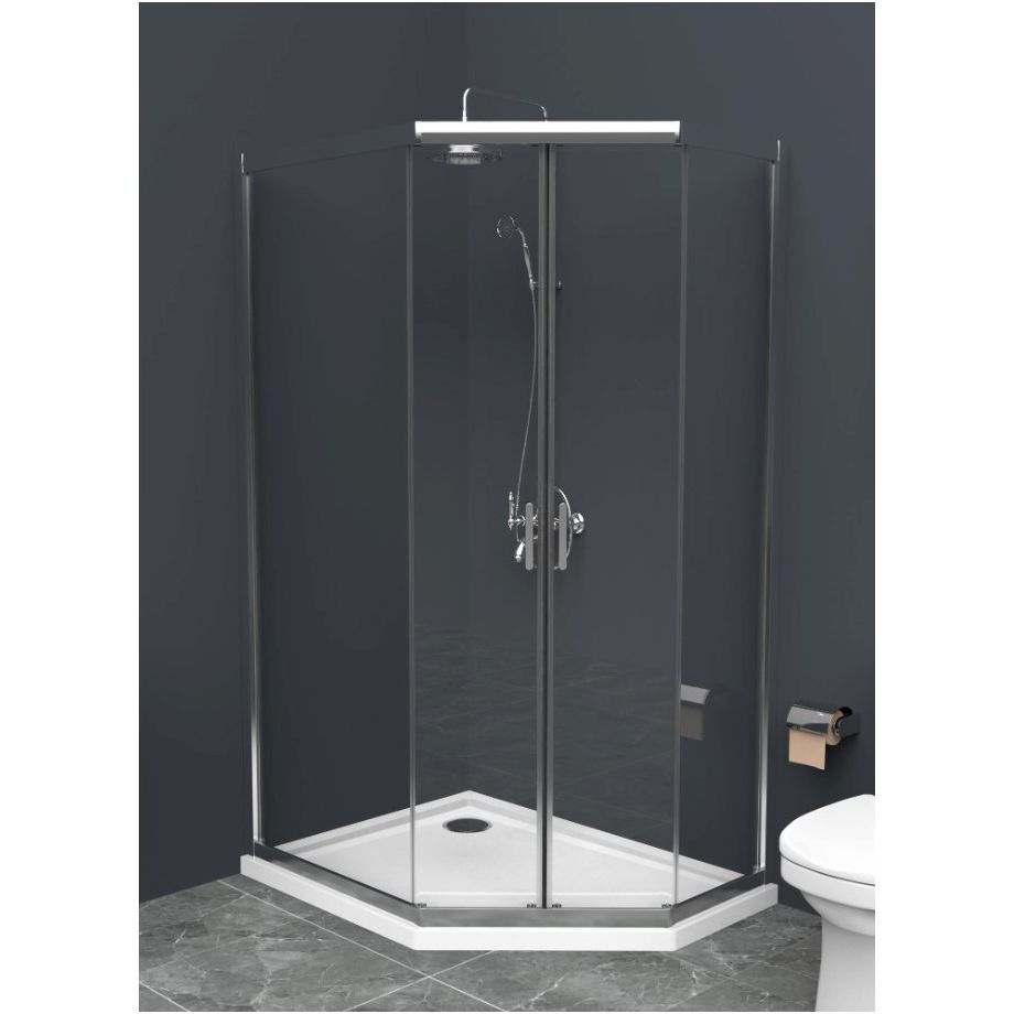 Душевой уголок BelBagno (Бельбагно) UNO-195-PH-2-120/90-C-Cr хром, стекло прозрачное 5 мм (1200х1950х900)