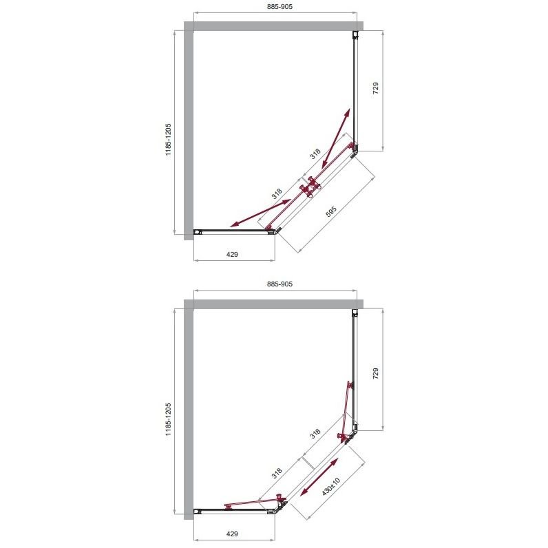 Душевой уголок BelBagno (Бельбагно) UNO-195-PH-2-120/90-C-Cr хром, стекло прозрачное 5 мм (1200х1950х900)