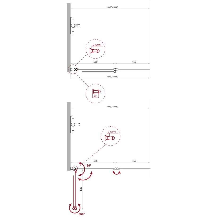 Душевая шторка на ванну BelBagno (Бельбагно) UNO-V-2-100/150-P-Cr-R хром, стекло рифленое 5 мм (1500х1000)