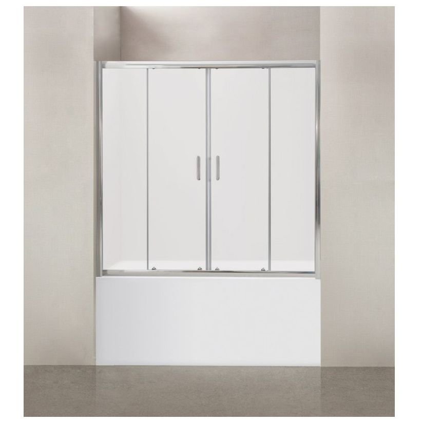 Душевая шторка на ванну BelBagno (Бельбагно) UNO-VF-2-170/145-M-Cr хром, стекло матовое 5 мм (1450х1700)