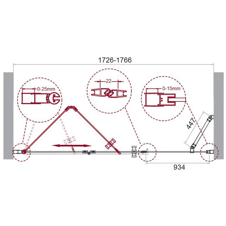 Душевая дверь BelBagno (Бельбагно) ALBANO-BS-13-100+80-C-Cr хром, стекло прозрачное 6 мм (1800х1950)