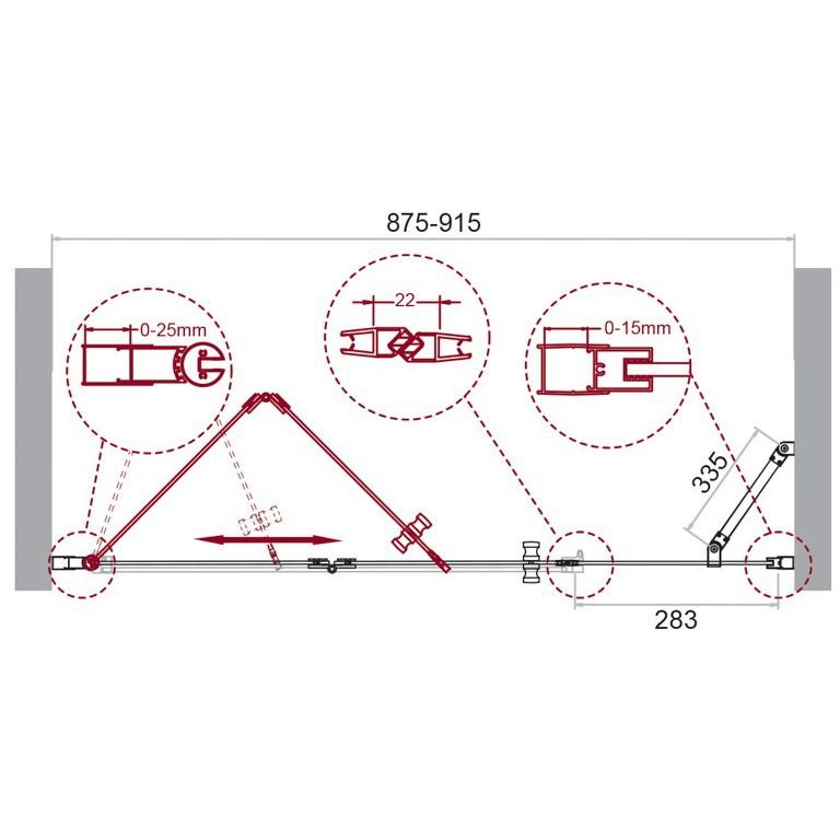 Душевая дверь BelBagno (Бельбагно) ALBANO-BS-13-30+60-C-Cr хром, стекло прозрачное 6 мм (900х1950)