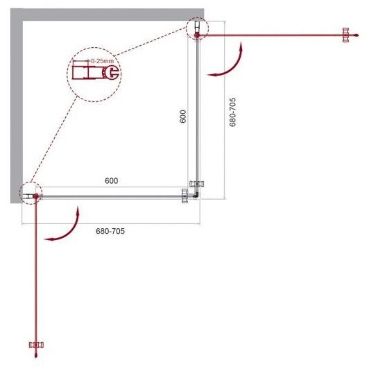 Душевой уголок BelBagno (Бельбагно) ETNA-A-2-70-C-Cr хром, стекло прозрачное 6 мм (700х1950х700)