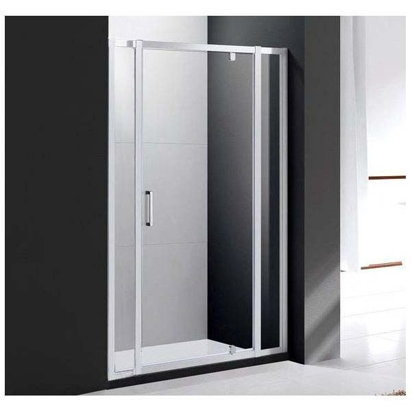 Душевая дверь Cezares (Цезарис) MOLVENO-BA-12-80+50-C-Cr-IV цвет профиля хром, стекло прозрачное 6 мм 195х130 см