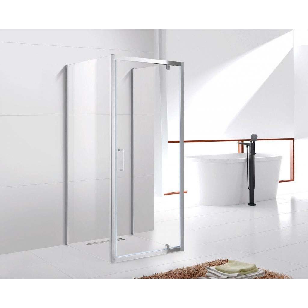 Душевой уголок Cezares (Цезарис) MOLVENO-BA2-80/90-C-Cr-IV цвет профиля хром, стекло прозрачное 6 мм 80х195х90 см