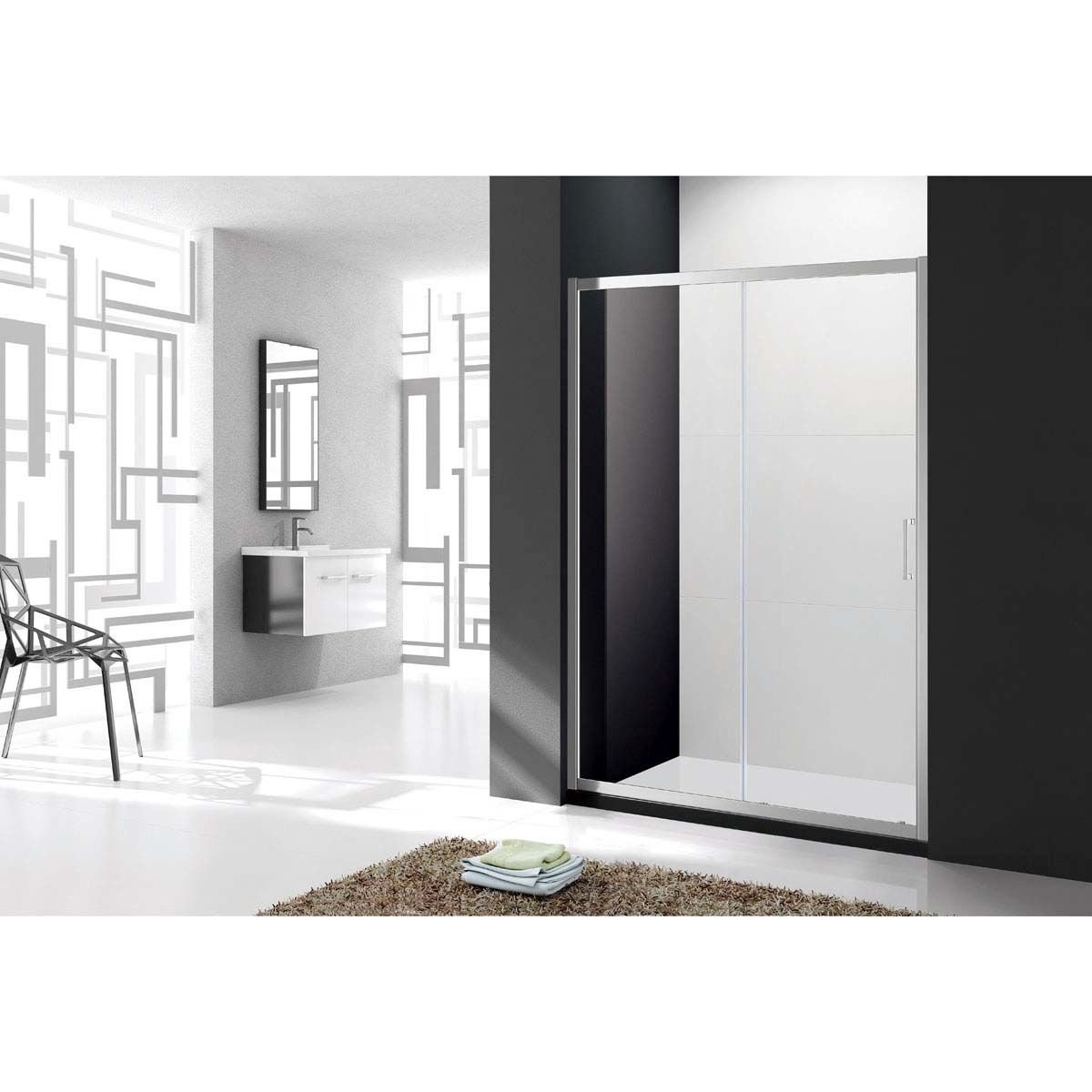 Душевая дверь Cezares (Цезарис) MOLVENO-BF-1-120-C-Cr-IV цвет профиля хром, стекло прозрачное 6 мм 195х120 см