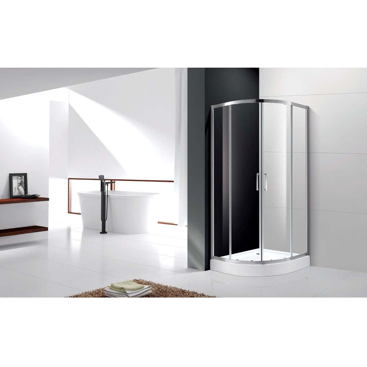 Душевой уголок Cezares (Цезарис) MOLVENO-R-2-80-C-Cr-IV цвет профиля хром, стекло прозрачное 6 мм 80х195х80 см