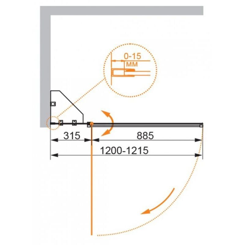 Душевая шторка на ванну Cezares (Цезарис) Eco-O-V-12-120/140-C-Cr, цвет профиля хром, стекло прозрачное 6 мм 140х120 см