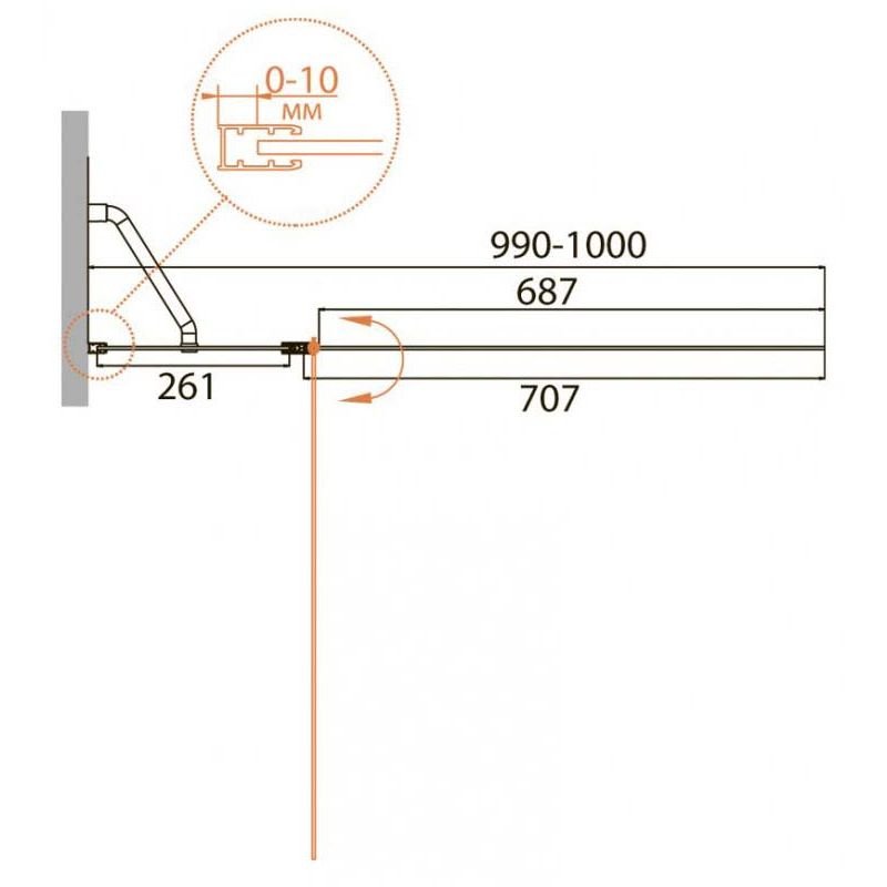 Шторка на ванну Cezares (Цезарис) RELAX-V-11-100/140-C-Bi цвет профиля серый, стекло прозрачное 4 мм 140х100 см