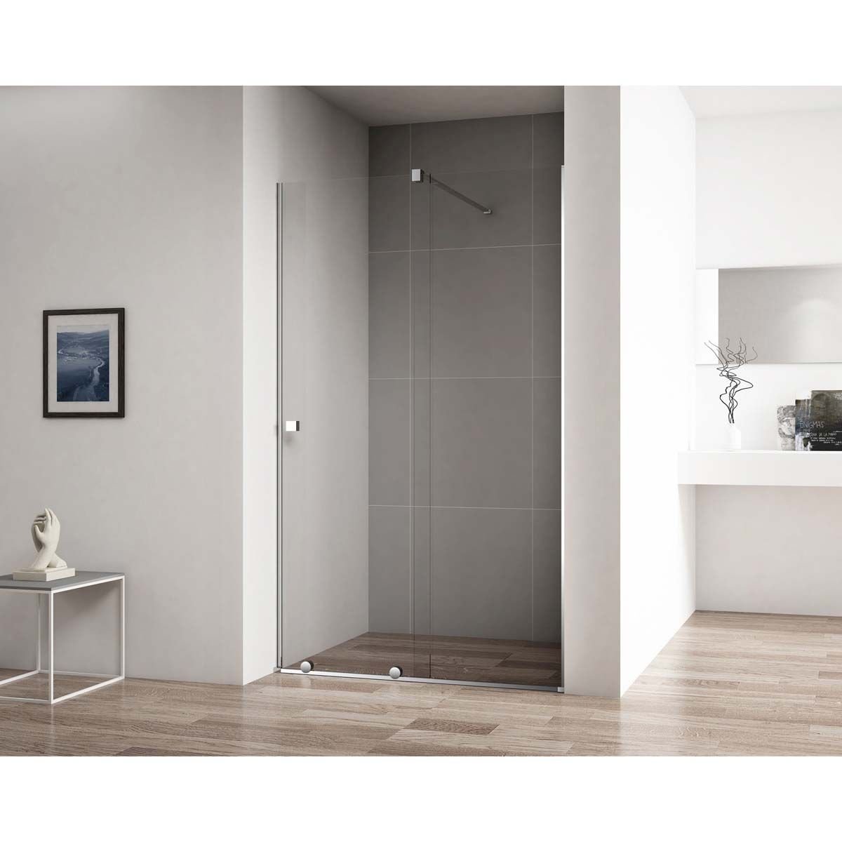 Душевая дверь Cezares (Цезарис) STREAM-BF-1-110-C-Cr цвет профиля хром, стекло прозрачное 8 мм 195х110 см