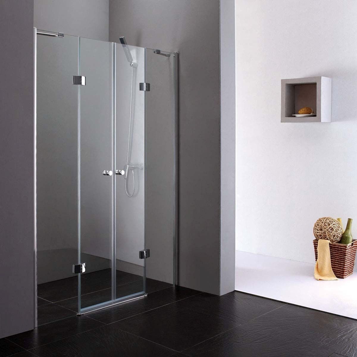 Душевая дверь Cezares (Цезарис) VERONA-W-B-22-200-C-Cr цвет профиля хром, стекло прозрачное 6 мм 200х200 см