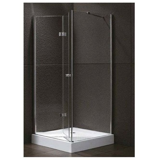 Дверное полотно Cezares (Цезарис) ELENA-W-40/40-C-Cr цвет профиля хром, стекло прозрачное 6 мм 195х80 см