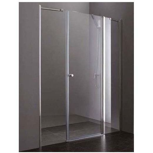 Дверное полотно Cezares (Цезарис) ELENA-W-60/50-C-Cr цвет профиля хром, стекло прозрачное 6 мм 195х110 см