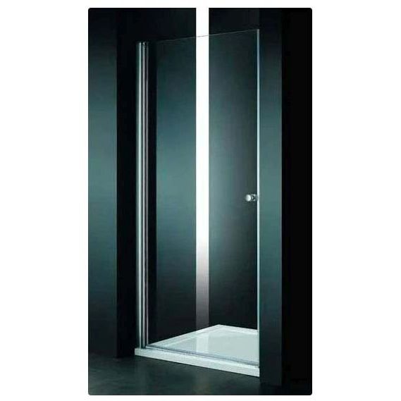 Дверное полотно Cezares (Цезарис) ELENA-W-80-C-Cr цвет профиля хром, стекло прозрачное 6 мм 195х80 см