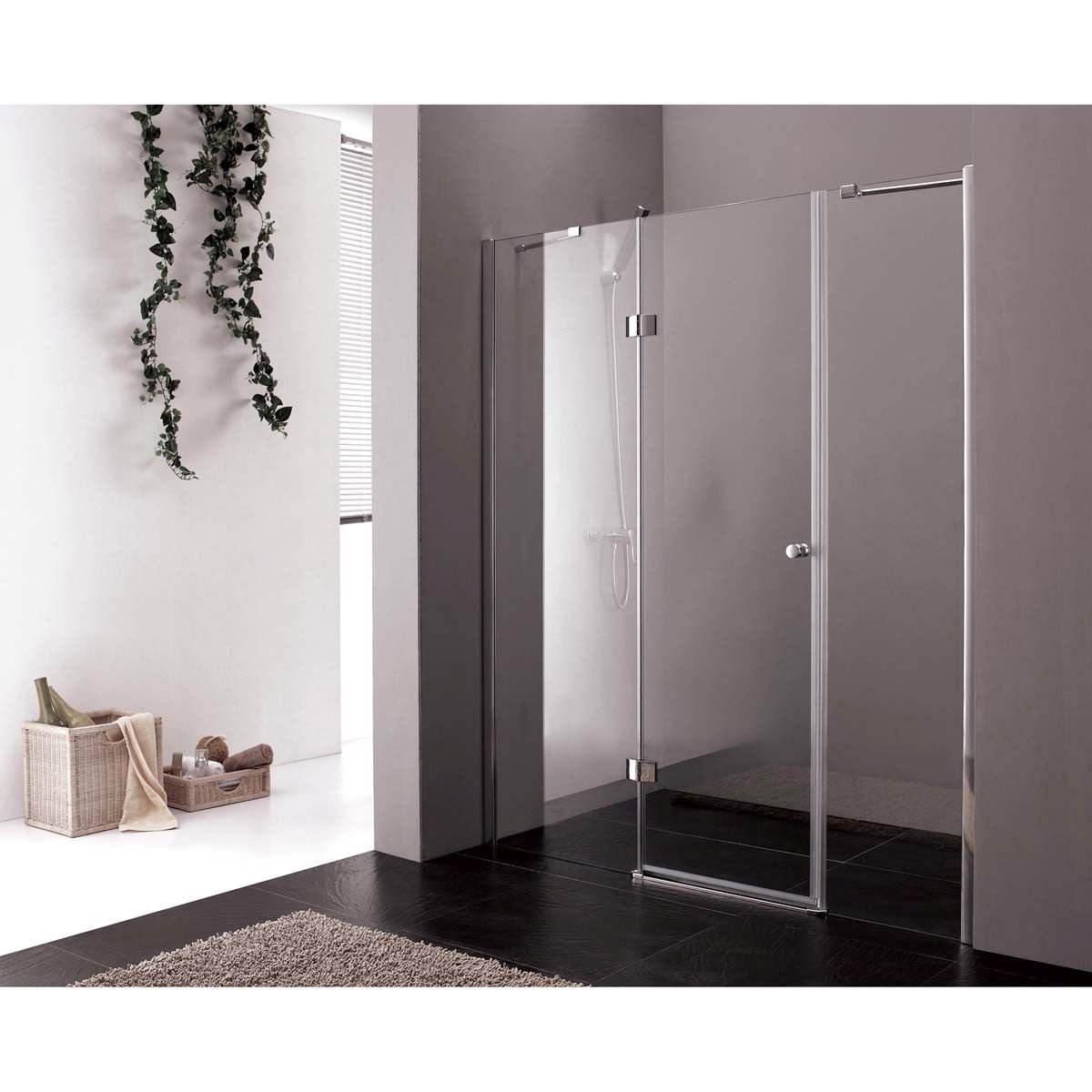 Дверное полотно Cezares (Цезарис) VERONA-W-60/40-P-Cr-R цвет профиля хром, стекло прозрачное 6 мм 200х100 см