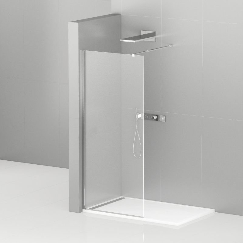 Душевая перегородка Cezares (Цезарис) Liberta-L-1-80-C-Cr с односторонним входом, цвет профиля хром, стекло прозрачное 8 мм 80x195 см