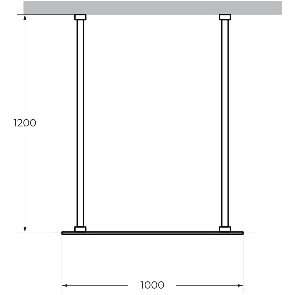 Душевая перегородка Cezares (Цезарис) Liberta-L-2-100-120-GR-NERO с возможностью двустороннего входа, стекло графит 8 мм, профиль черный, 100x120x195 см