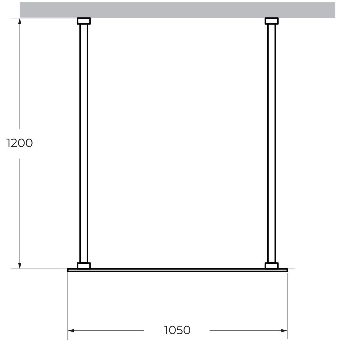 Душевая перегородка Cezares (Цезарис) Liberta-L-2-105-120-C-Cr с возможностью двустороннего входа, цвет профиля хром, стекло прозрачное 8 мм 105x120x195 см