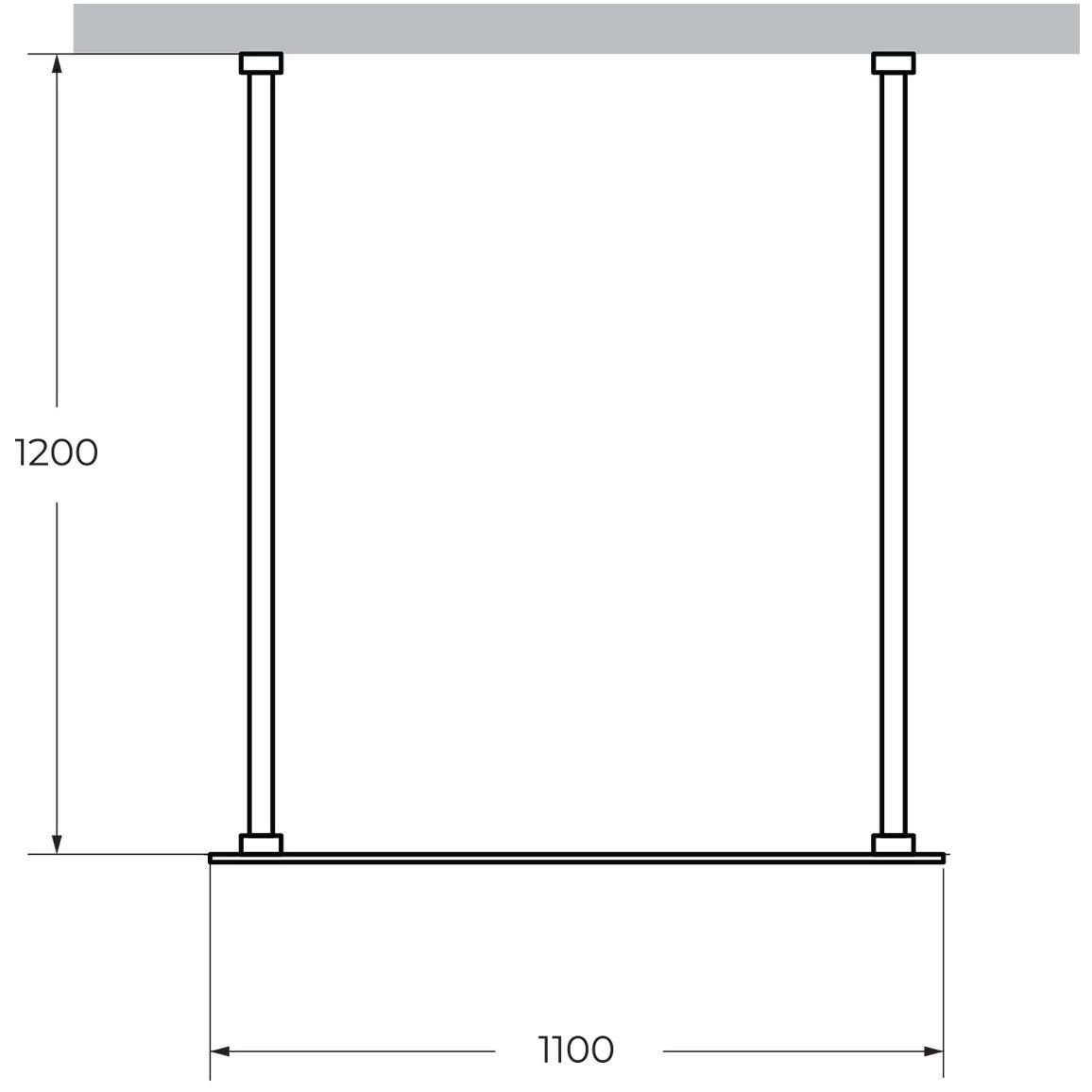 Душевая перегородка Cezares (Цезарис) Liberta-L-2-110-120-GR-NERO с возможностью двустороннего входа, стекло графит 8 мм, профиль черный, 110x120x195 см