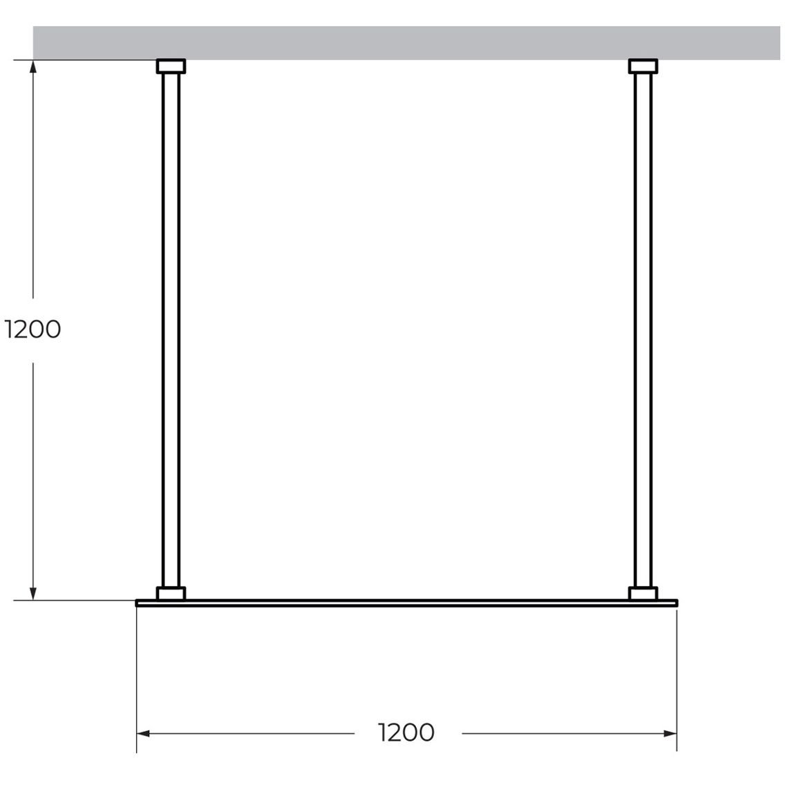Душевая перегородка Cezares (Цезарис) Liberta-L-2-120-120-GR-NERO с возможностью двустороннего входа, стекло графит 8 мм, профиль черный, 120x120x195 см