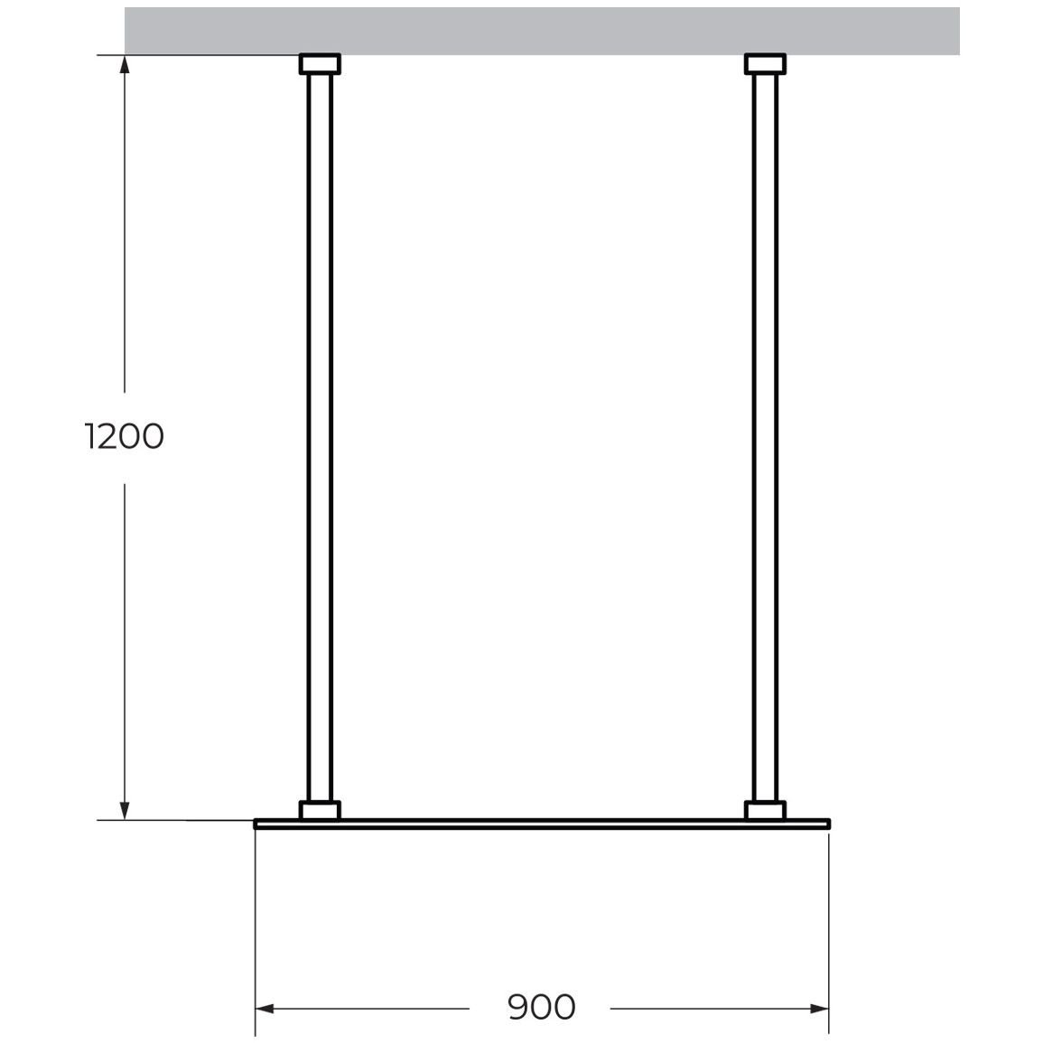 Душевая перегородка Cezares (Цезарис) Liberta-L-2-90-120-BR-Cr с возможностью двустороннего входа, стекло бронза 8 мм, профиль хром, 90x120x195 см