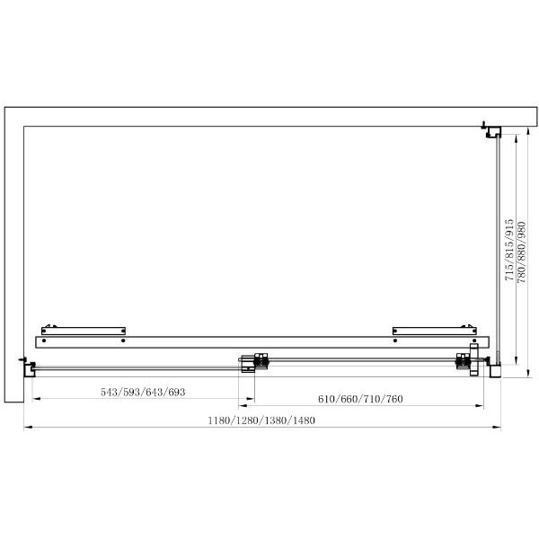 Душевой уголок Cezares (Цезарис) Lux-Soft-W-AH-1-130/80-C-Cr-IV, цвет профиля хром, стекло прозрачное 8 мм 130х200х80 см