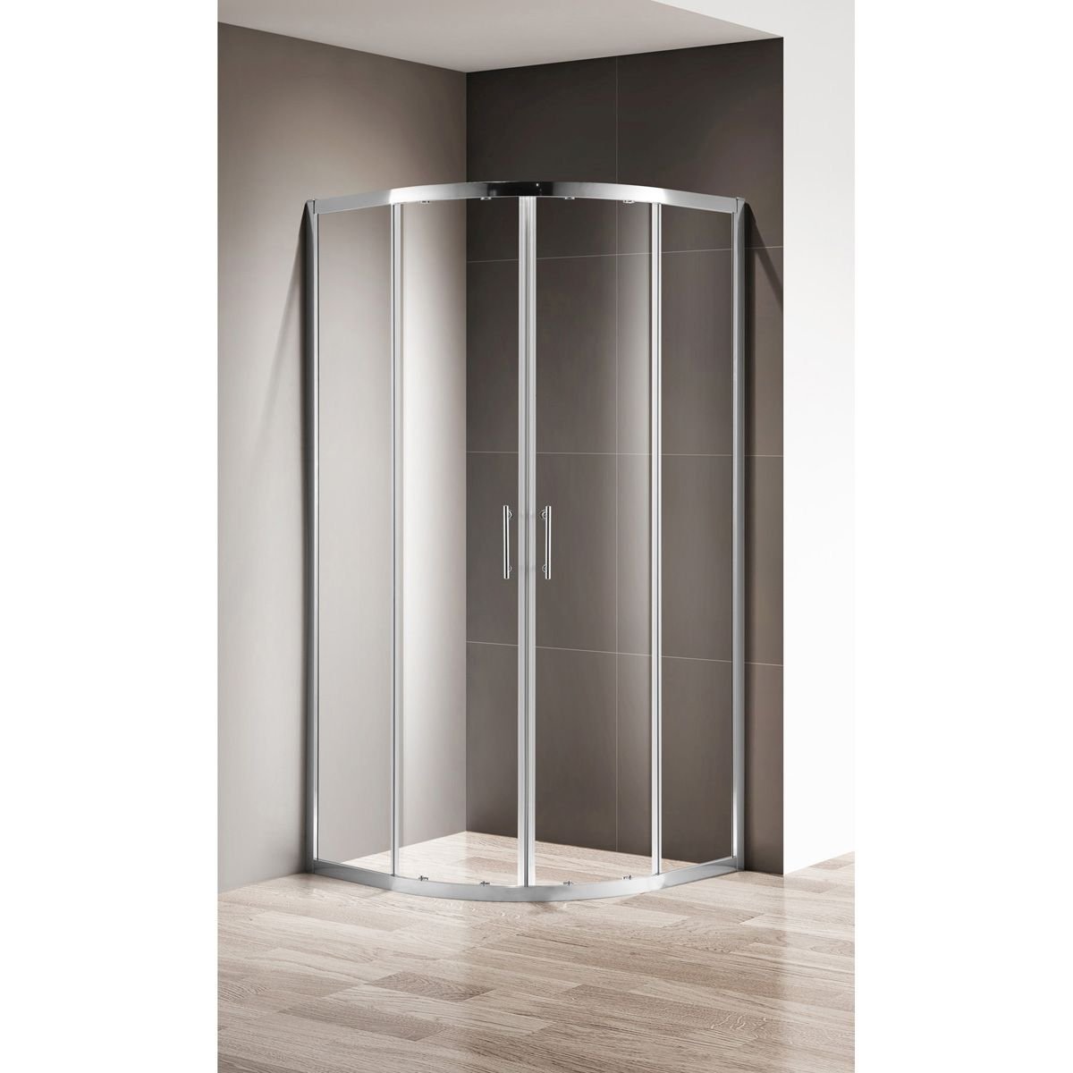 Душевой уголок Cezares (Цезарис) Momento-R-2-100-C-Cr, цвет профиля хром, стекло прозрачное 6 мм 100х195х100 см