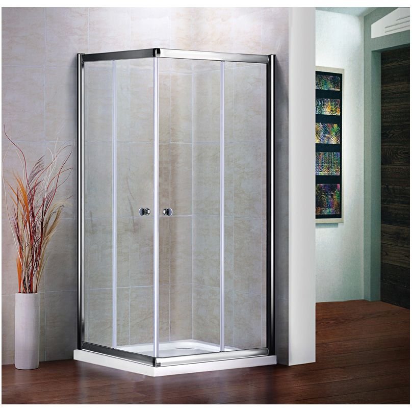 Душевой уголок Cezares (Цезарис) Pratico-A-2-90-C-Cr цвет профиля хром, стекло прозрачное 5 мм 90х185х90 см