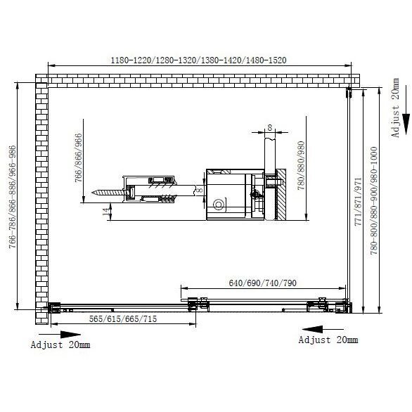 Душевой уголок Cezares (Цезарис) Premier-Soft-W-AH-1-130/80-C-Cr-IV, цвет профиля хром, стекло прозрачное 8 мм 130х200х80 см