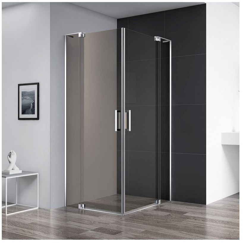 Душевой уголок Cezares (Цезарис) Slider-A-2-80/90-BR-Cr, цвет профиля хром, стекло прозрачное 8 мм 90х195х90 см