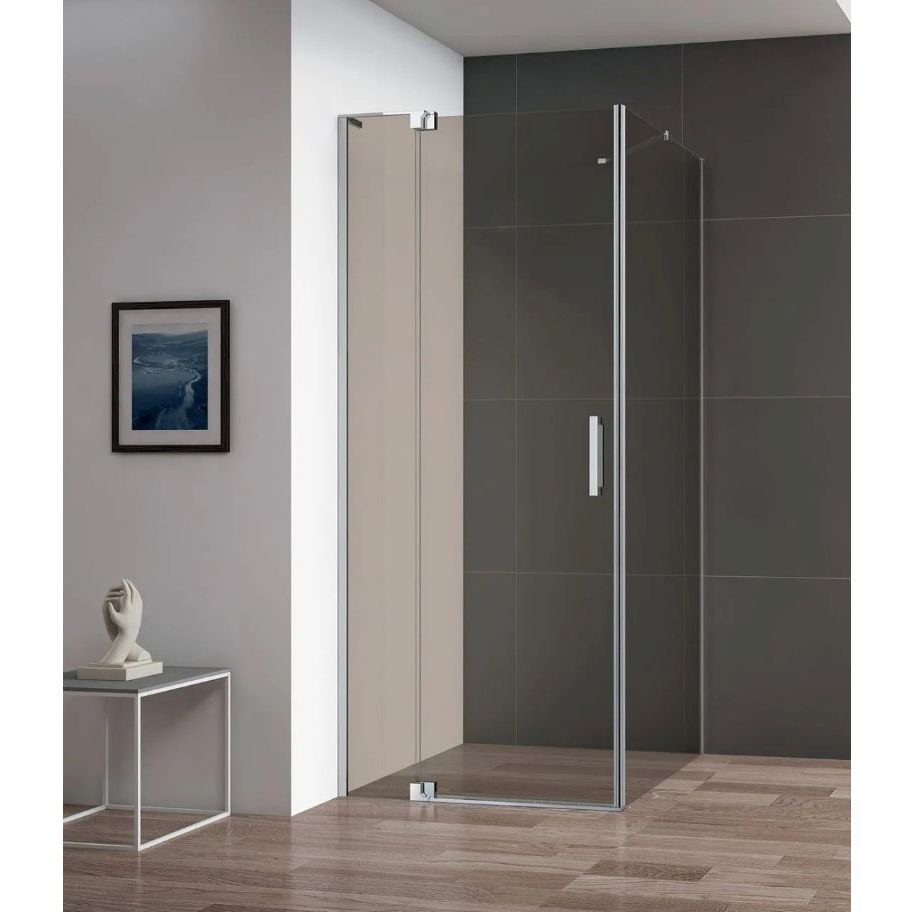 Душевой уголок Cezares (Цезарис) Slider-AH-1-100-90/100-BR-Cr, цвет профиля хром, стекло прозрачное 8 мм 100х195х100 см