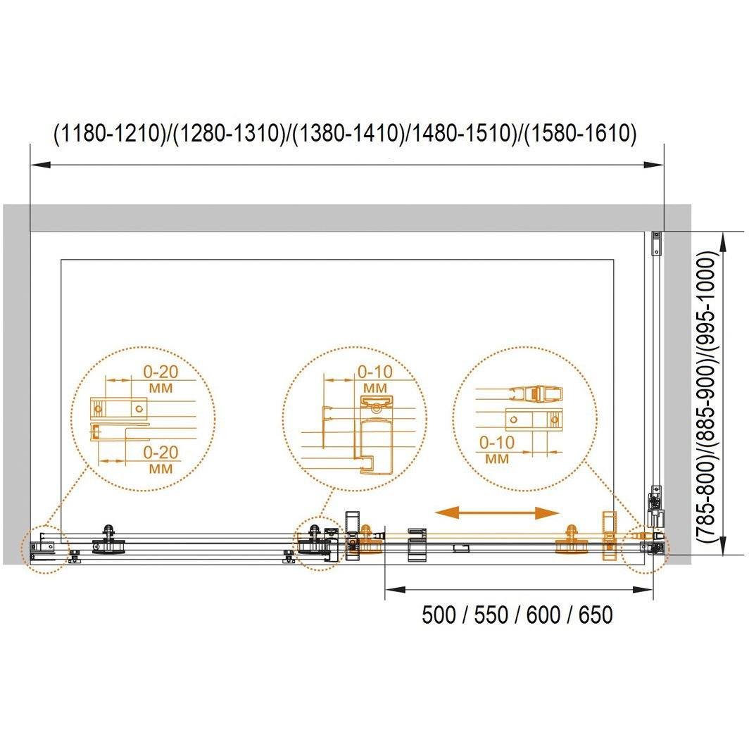 Душевой уголок Cezares (Цезарис) Stylus-O-M-AH-1-140/100-C-Cr, цвет профиля хром, стекло прозрачное 8 мм 140х195х100 см