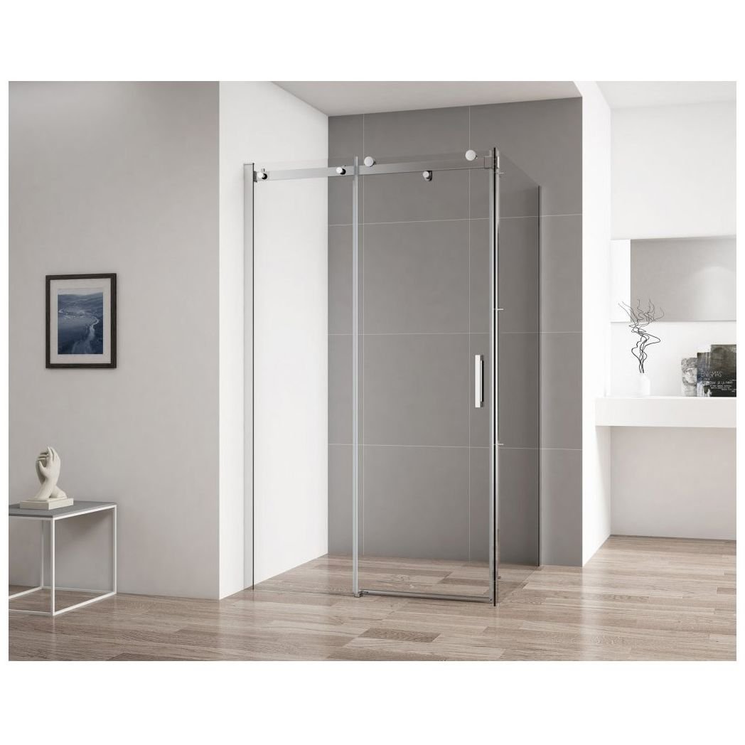 Душевой уголок Cezares (Цезарис) Stylus-SOFT-AH-1-160/100-C-Cr, цвет профиля хром, стекло прозрачное 8 мм 160х195х100 см