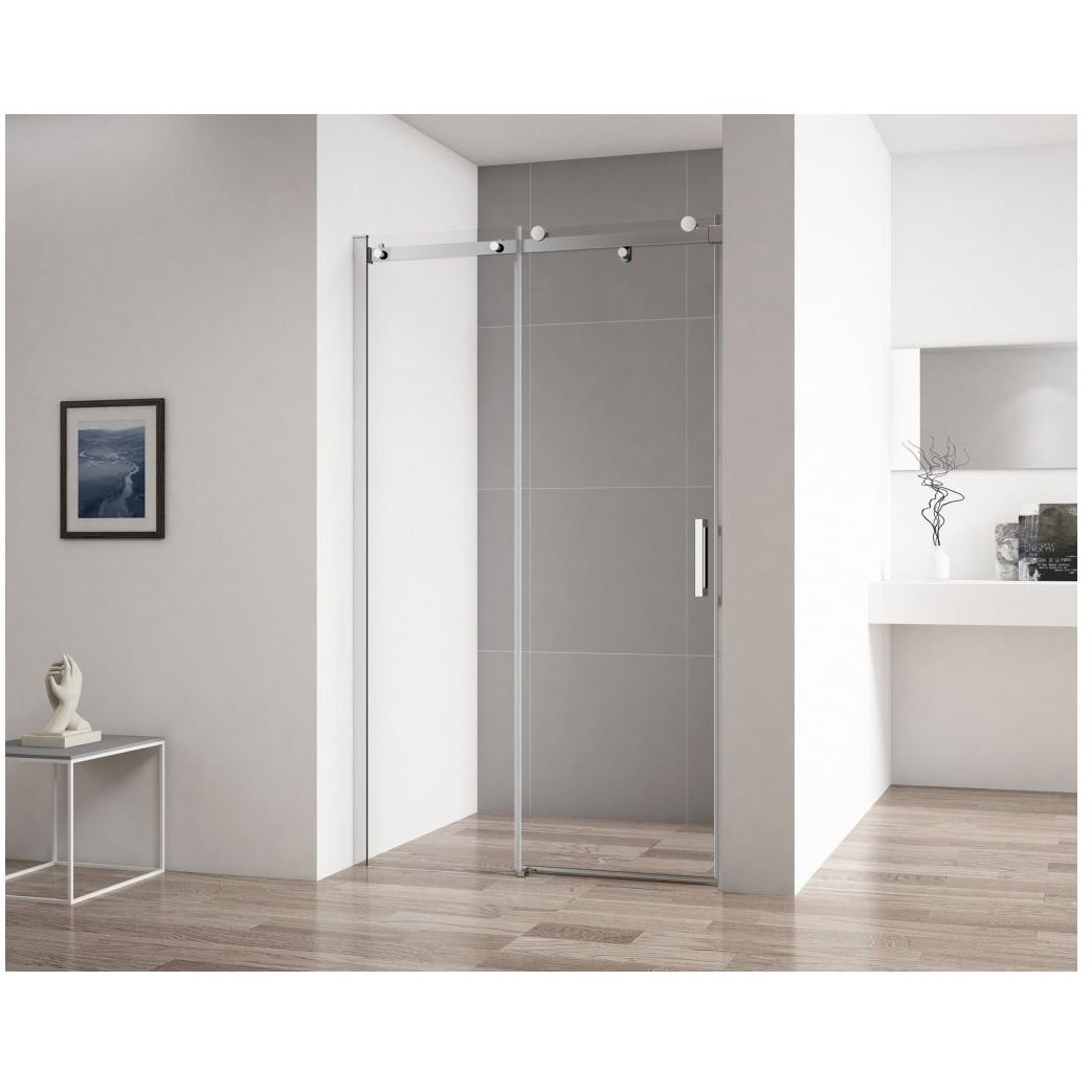 Душевая дверь Cezares (Цезарис) Stylus-SOFT-BF-1-140-C-Cr с доводчиками цвет профиля хром, стекло прозрачное 8 мм 195х140 см