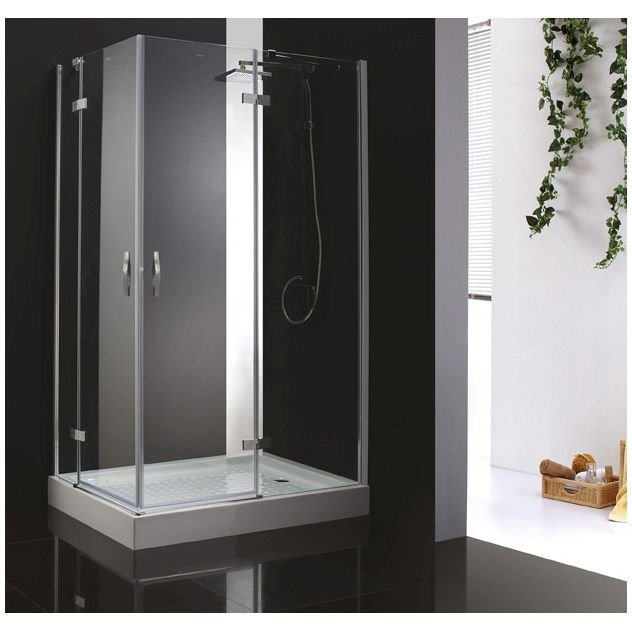 Душевой уголок Cezares (Цезарис) BERGAMO-W-AH-2-100/90-C-Cr-L, цвет профиля хром, стекло прозрачное 6 мм 100х195х90 см
