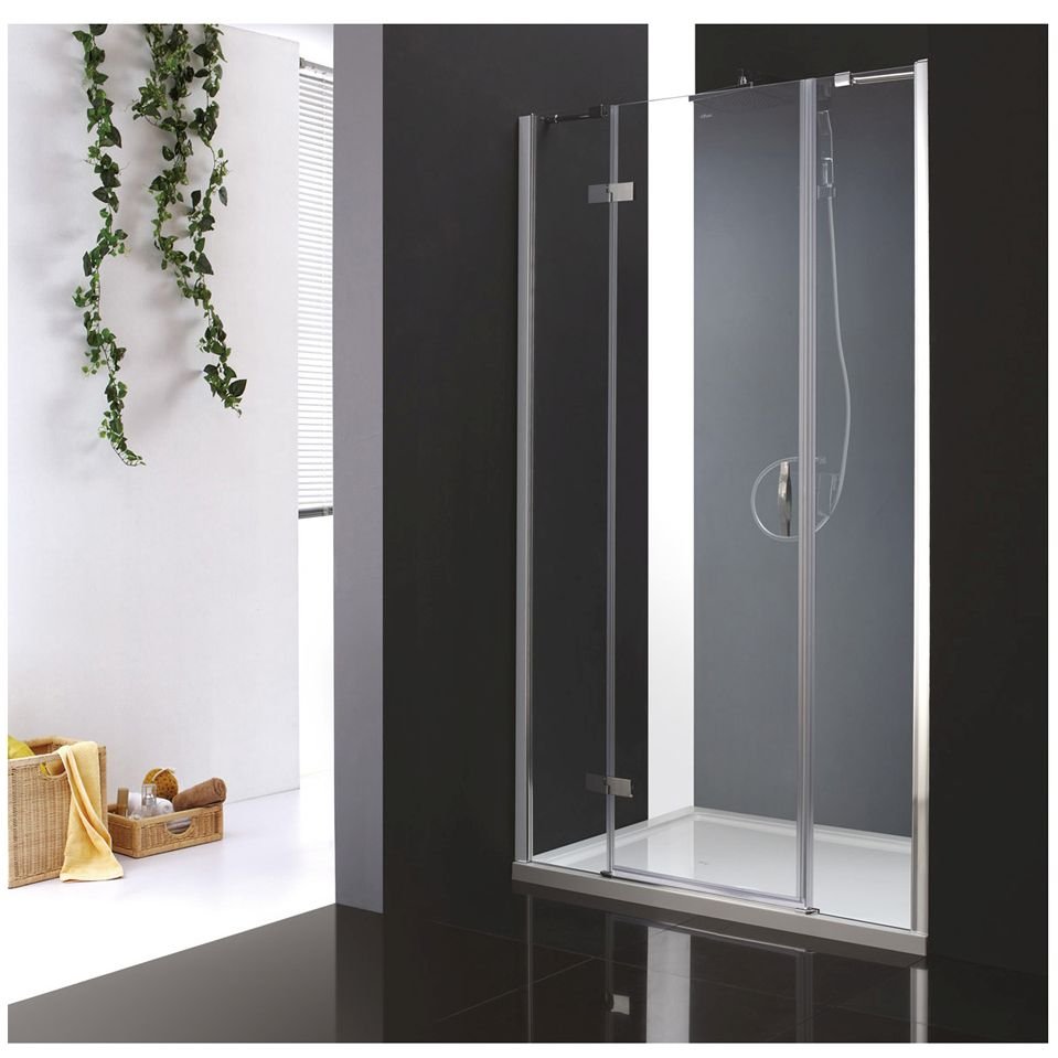 Душевая дверь Cezares (Цезарис) BERGAMO-W-B-13-30+60/30-C-Cr-L, цвет профиля хром, стекло прозрачное 6 мм 195х120 см