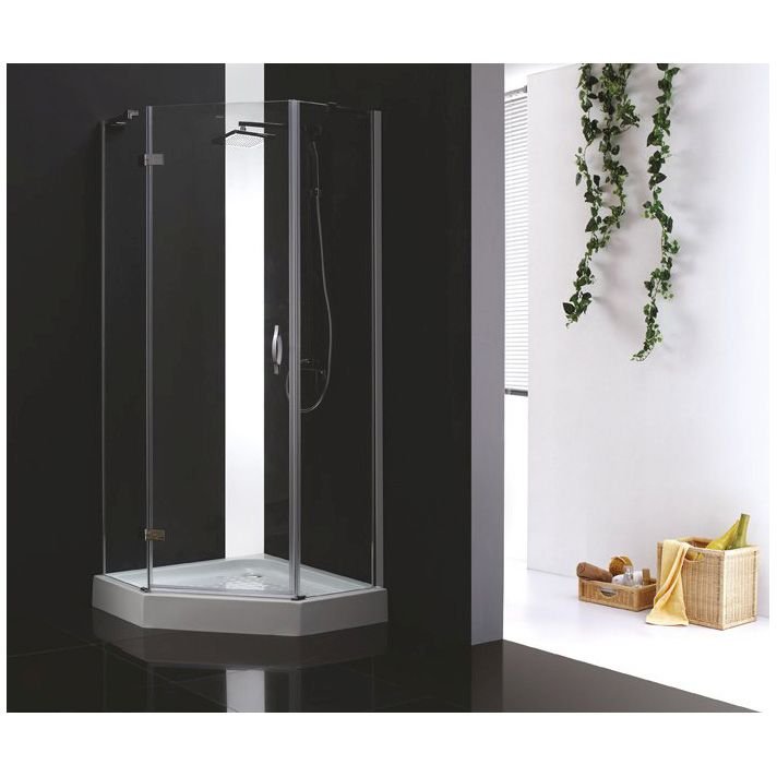 Душевой уголок Cezares (Цезарис) BERGAMO-W-P-1-100-C-Cr-R-IV , цвет профиля хром, стекло прозрачное 6 мм 100х200х100 см