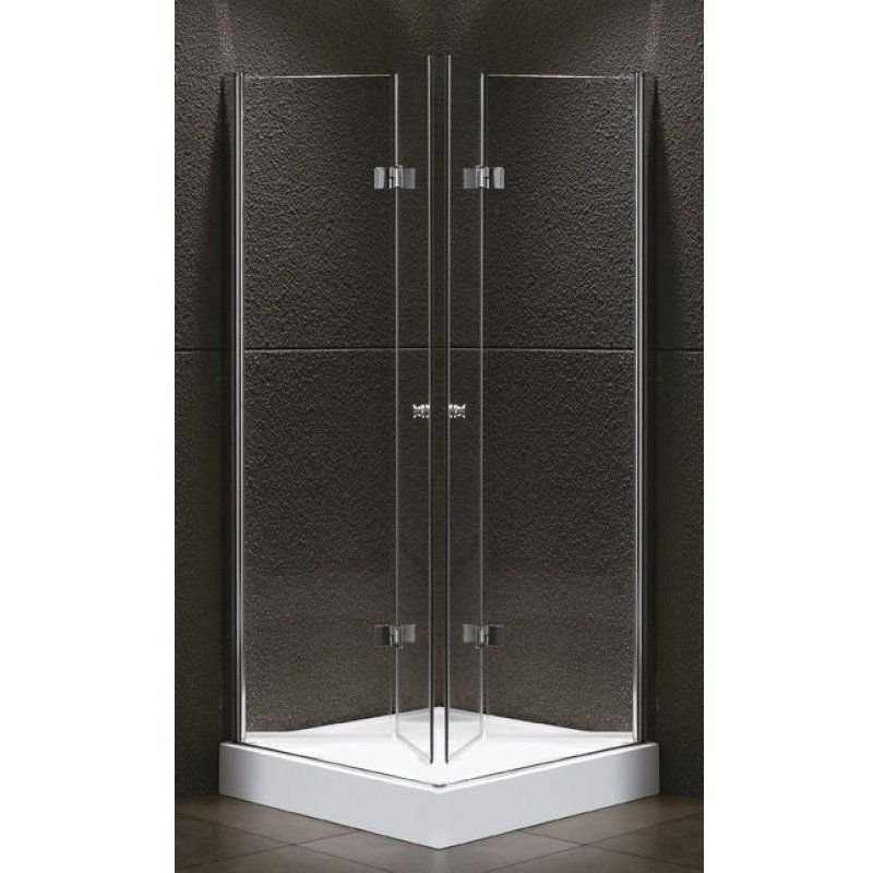 Душевой уголок Cezares (Цезарис) ELENA-W-ASH-2-80/100-C-Cr, цвет профиля хром, стекло прозрачное 6 мм 100х195х80 см