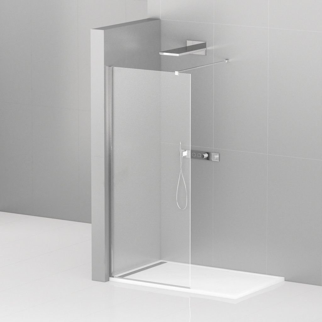 Душевая перегородка Cezares (Цезарис) LIBERTA-L-1-125-120-C-Cr, цвет профиля хром, стекло прозрачное 8 мм 125х195 см