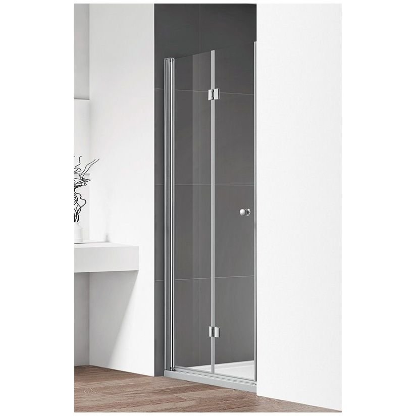 Душевая дверь Cezares (Цезарис) Eco-O-BS-12-80-C-Cr, цвет профиля хром, стекло прозрачное 6 мм 80х195 см