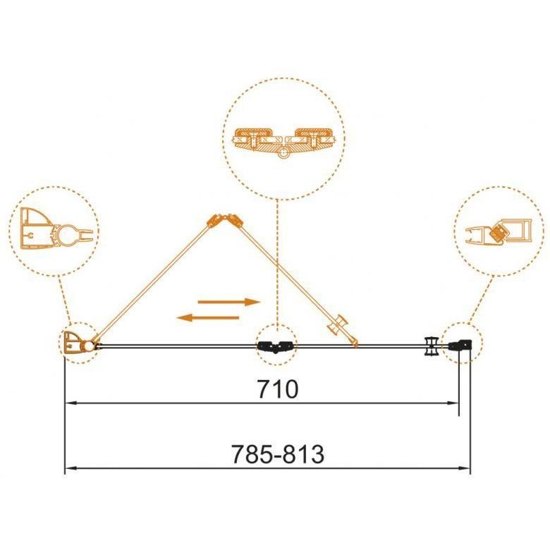 Душевая дверь Cezares (Цезарис) Eco-O-BS-12-80-C-Cr, цвет профиля хром, стекло прозрачное 6 мм 80х195 см